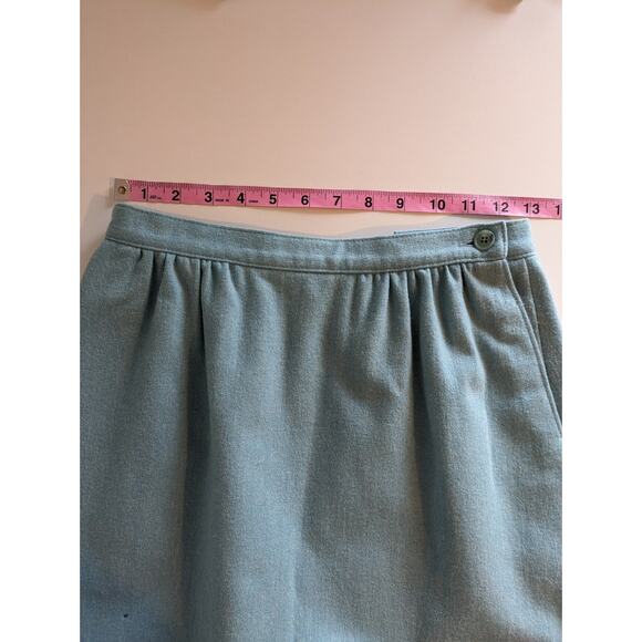 Pendleton Skirt Blazer Suit Vintage 80s Virgin Wool Career Blue Size 8 FLAWED - Picture 11 of 14